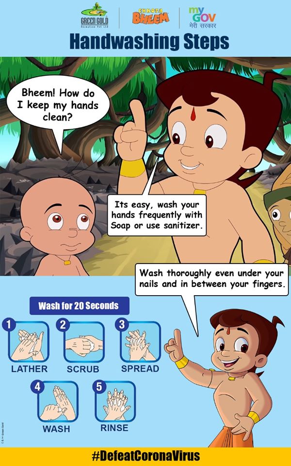 Chota Bheem 
Handwashing Steps