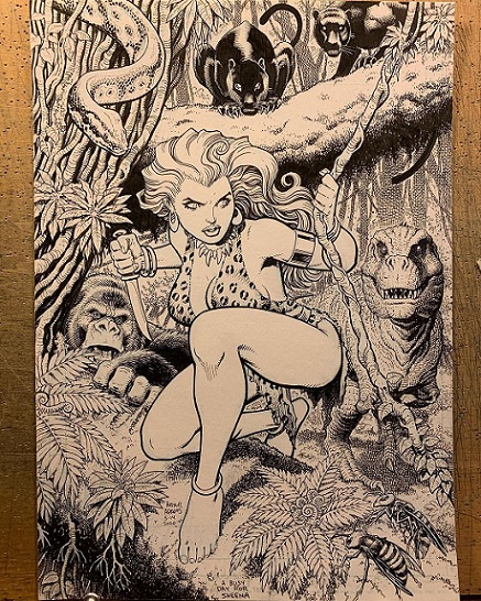 Sheena - Queen Of The Jungle - Original Art Sketch By ART ADAMS