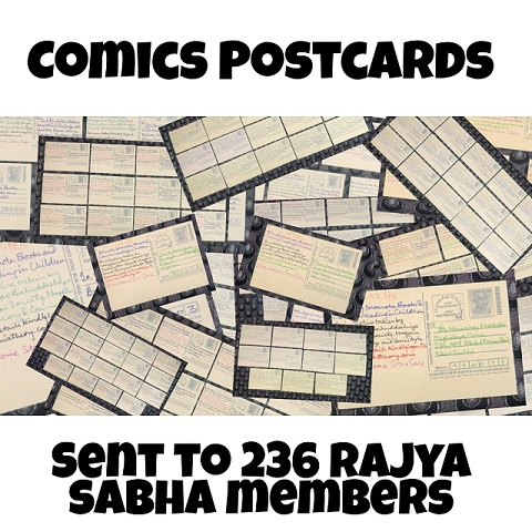 Comics Post Cards - Sent To Rajya Sabha Members