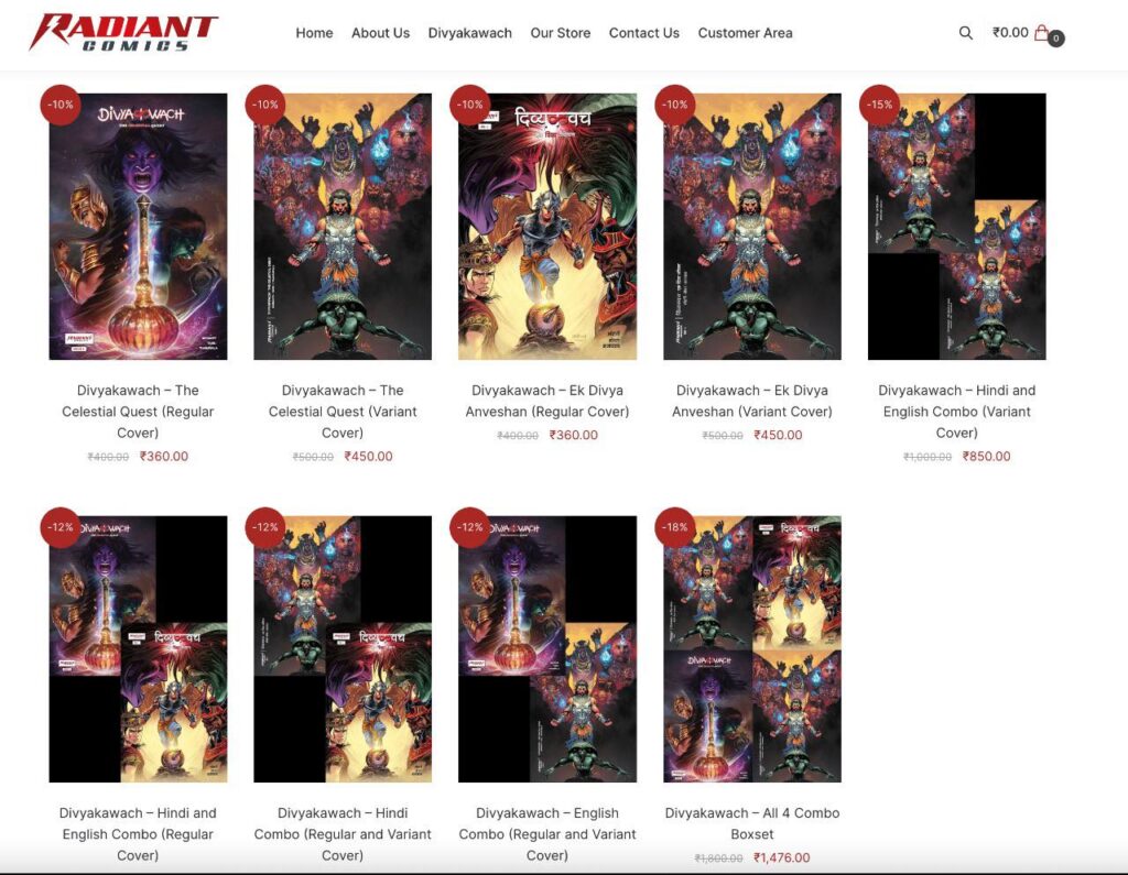 Radiant Comics - Website