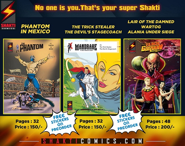 Phantom - Mandrake - Flash Gordon - Shakti Comics Set 5 - English