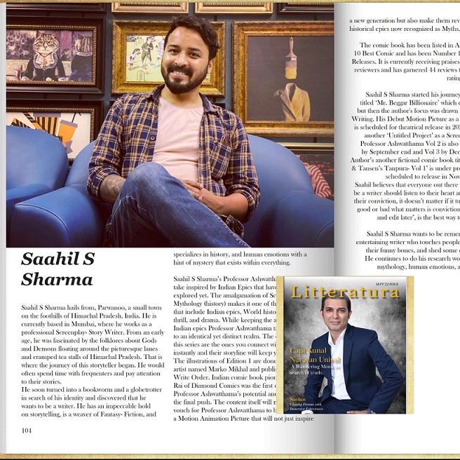 Saahil S Sharma - Cheese Burger Comics - Litteratura Magazine features us in their September 2022 issue