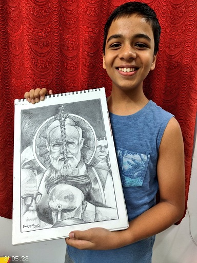 Shourjyesh Bose With His Artwork