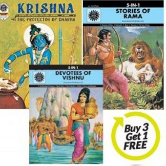 Buy 3 Amar Chitra Katha (5 in 1) & Get 1 Free - (Assorted) Hardcover