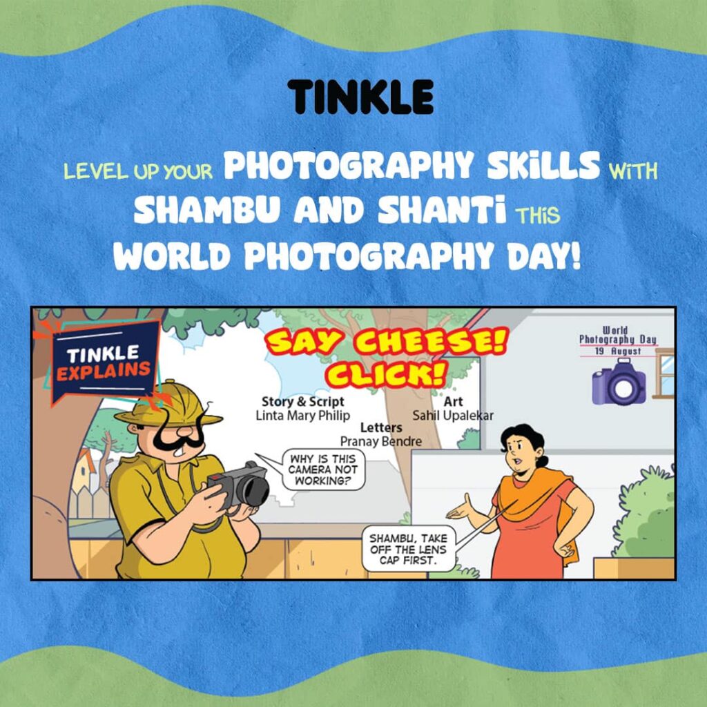 World Photography Day - Tinkle Comics Studio - Shikari Shambhu - Strip 1