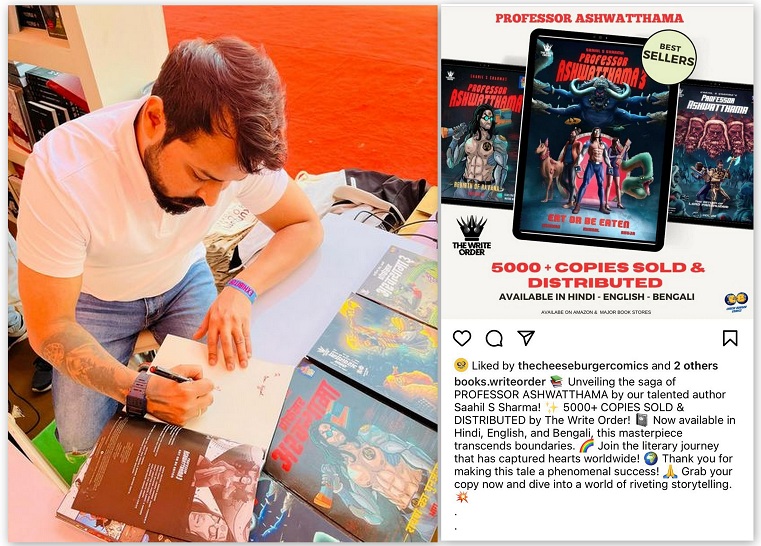 Saahil S Sharma - Cheese Burger Comics - Delhi Comic Con and Professor Ashwatthama - Rebirth of Ravana - 5000 Copies Sold