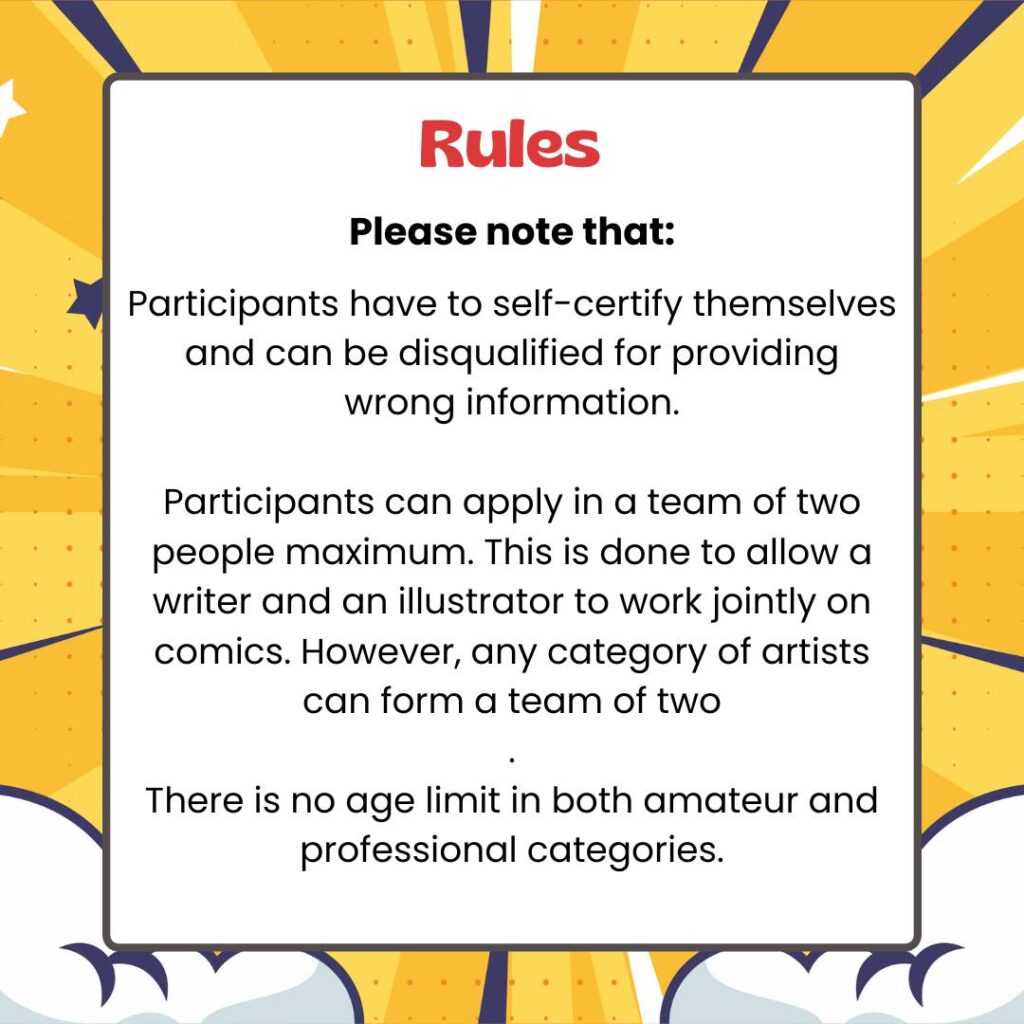 Comics Creator Championship - Indian Comics Association - Rules