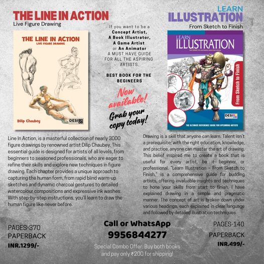 Art of Illustration and Master Human Anatomy - Dilip Chaubey - Desi Creatives