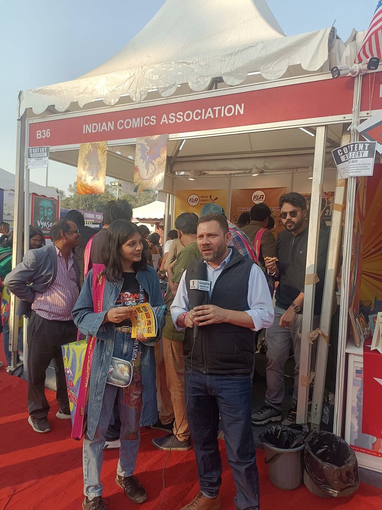 Anamika Mishra and Vikash Bhanti - ICA Booth - Delhi Comic Con