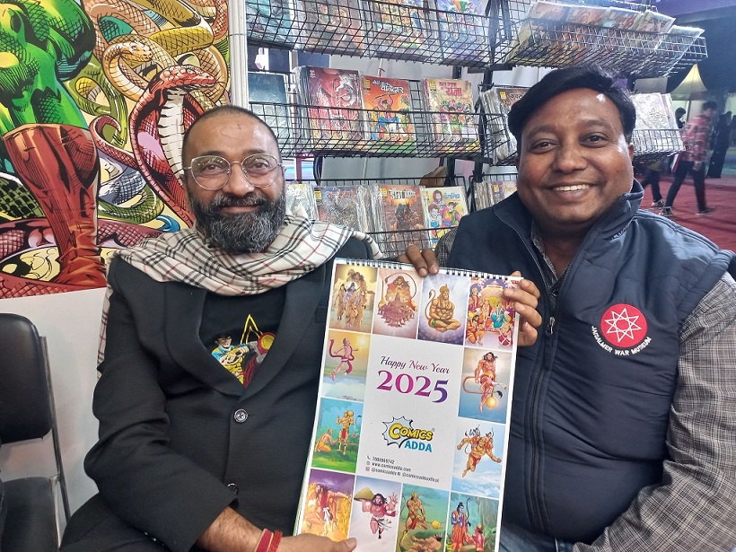 Sanjay Gupta & Neelesh Makwane At Delhi Comic Con 2024 - Exclusive Calendar Launch