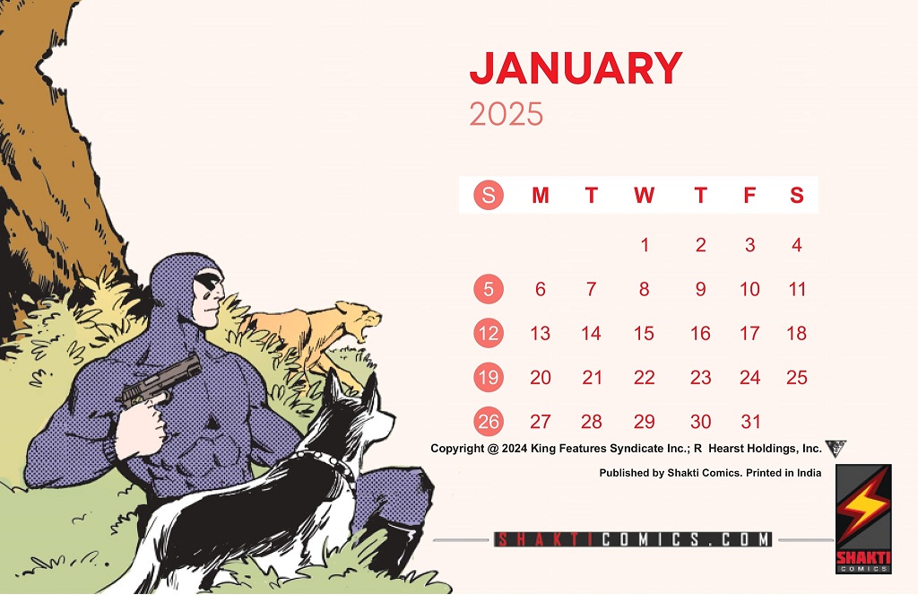 Shakti Comics - Phantom Calendar - January 2025