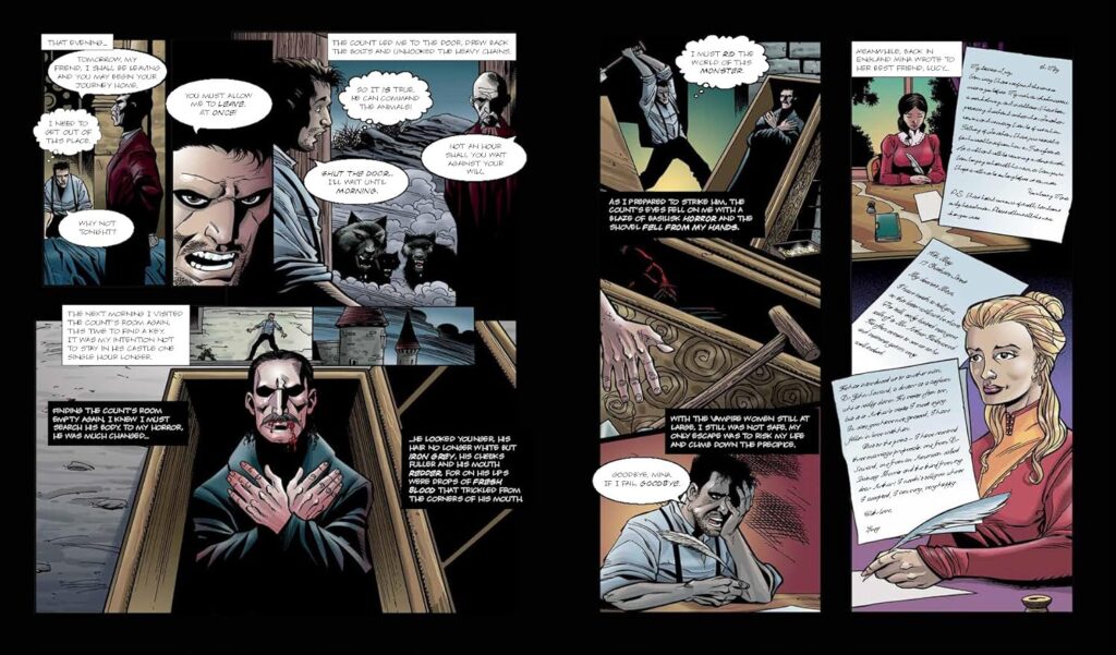 Three Graphic Novels in One - Dracula, Frankenstein, and the Hound of the Baskervilles - Sample Page 1