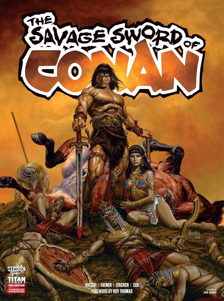Savage Sword of Conan Volume 1 Titan Comics black and white Conan barbarian magazine cover