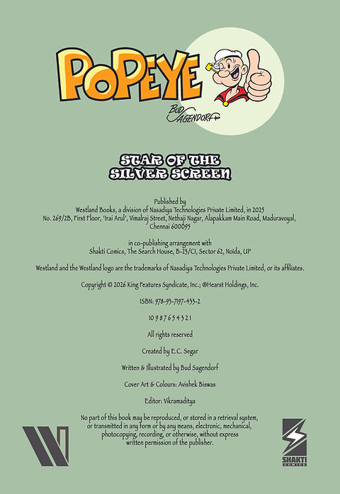 Popeye The Sailor – Star of the Silver Screen - Shakti Comics